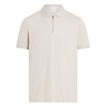 Calvin Klein Liquid Touch Welt Zip Polo Shirt - Beige - M