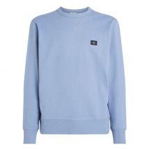 Calvin Klein Jeans Woven Label Cotton Terry Sweatshirt - Blue - S