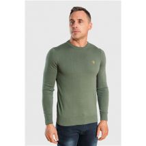 Xv Kings Dawson Fine Knit Cotton Sweater- Green - L