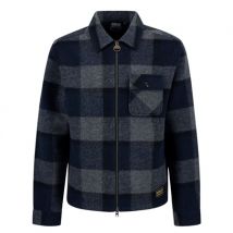 Barbour International Hailwood Tartan Fleece Overshirt - Navy - 2XL