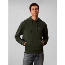 Calvin Klein Jeans Cotton Terry Badge Hoodie - Green - S
