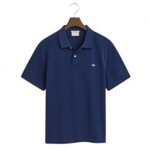Gant Regular Fit Shield Piqué Polo Shirt - Blue - L