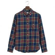 Gant Regular Fit Indigo Twill Check Shirt - Blue - L