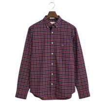 Gant Regular Fit Checked Classic Poplin Shirt - Wine - L