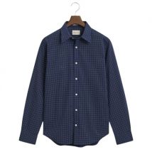 Gant Regular Fit Micro Print Shirt - Blue - L