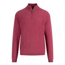 Fynch Hatton Air Cotton 1/4 Zip Knited Sweater - Wine - M