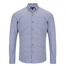 6th Sense Button Down Performance Printed Shirt Per 21 - Blue - XL