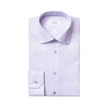 Eton Solid Signature Twill Formal Shirt - Purple - 17.5