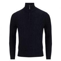6th Sense Aran 1/4 Zip Jumper - Navy - XL