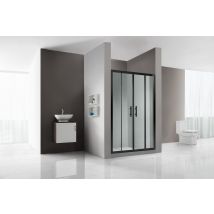Acquavit - Porte De Douche Coulissante Noire Mat L.150 X H.190 X Ep.0,05 Cm Kailin