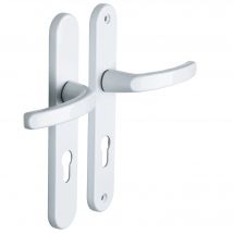 Alpertec - Poignée De Porte Sur Plaque Blanche Entraxe 195 Mm Clé En I Beverly X2