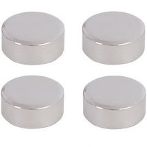 Mp Glass - Fixations Miroirs Rondes Chromées Diam.20 Mm Lot De 4