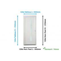 Bricoman - Porte D'entrée Pvc Blanc Poussant Gauche H.215 X L.90 Cm Londres Porte D'entrée Pvc Blanc Poussant Gauche H.215 X L.90 Cm
