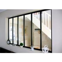 Kit'atelier - Verrière Atelier Aluminium Fixe, 6 Vitrages Inclus H.130 X L.183,20 Cm Noir Sablé
