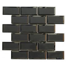 Mat Inter - Mosaïque De Verre Lise Gris Anthracite L.29,7 X L.29,7 Cm