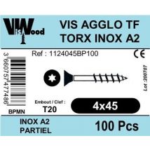 Viswood - Vis Bois Fraisee Torx A2 4.0x45 X100