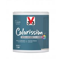 Peinture Intérieure Multi-supports Acrylique Satin Bleu Canard 0,5 L - V33 Colorissim