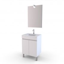 Aurlane - Caisson Sur Pieds De Salle De Bain Avec Portes Blanc L.79 X H.81 X P.45 Cm Ready