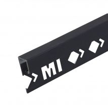Mat Inter - Prof Arret Carre 10mm Alu Soft Noir 2m50