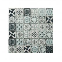 Bati Orient - Mosaïque Carreau Ciment Bleu Et Gris L.29,8 X L.29,8 Cm