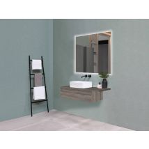 Futur Bano - Plan De Travail De Salle De Bain Décor Chêne Grisé L.45 X L.120 X Ep.3 Cm Atlantis