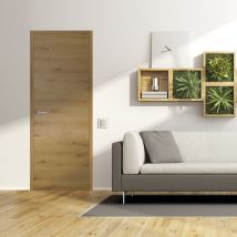 Uniarte - Bloc-porte Thermique Monaco Revêtu Larg.83 Cm Poussant Droit Pleine Huiss.52 À 90 Mm Fin De Chantier