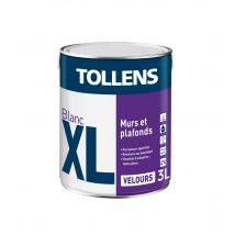 Peinture Intérieure Murs Et Plafonds Acrylique Velours Blanc 3 L - Tollens