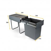Bricoman - Poubelle Sous-évier 20 Litres Gris Anthracite