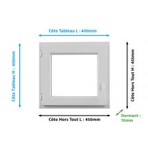 Closy - Fenêtre Pvc H.45 X L.40 Cm Ouvrant À La Française 1 Vantail Tirant Gauche Blanc