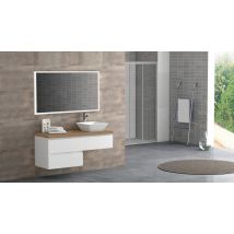 Futur Bano - Meuble Sous Vasque Suspendu 2 Tiroirs Blanc Brillant L.60 X P.45 X H.50 Cm - Atlantis