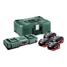 Pack 3 Batteries 18 V 8 Ah Lihd + Chargeur Ultrarapide Double Asc Duo En Box - Metabo