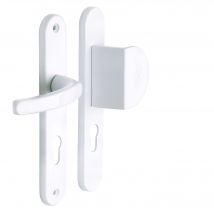 Alpertec - Poignée De Porte Sur Plaque Blanche Entraxe 195 Mm Clé En I Beverly X2
