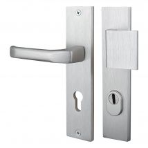 Alpertec - Poignée De Porte Sur Plaque Grise Entraxe 195 Mm Odin X2