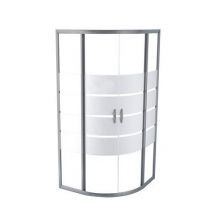 Elmer - Paroi De Douche D'angle Chromée 1/4 De Cercle L.90 Cm X H.190 Cm X Ep.5 Mm Shiva