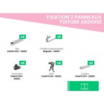 Kit De Fixation Par Crochet Ardoise Pour 2 Panneaux Solaires Sur Ardoise - Esdec