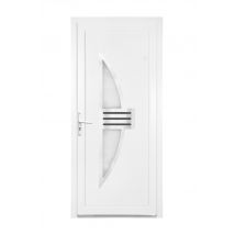 Bazin - Porte D'entrée Pvc Blanc Poussant Droit H.215 X L.90 Cm Neptune