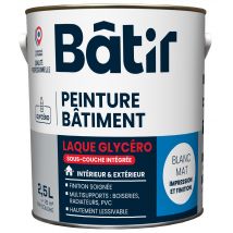 Laques Clycéro Sous-couche Intégrée Blanc Mat 2,5 L - Batir