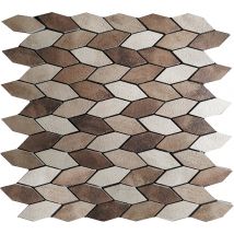 Bati Orient - Mosaique 30.5 X 30.5 Cm Hexa Long Metal Beige
