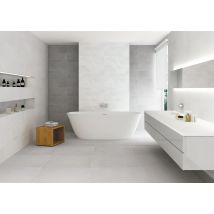 Bricoman - Faïence Blanc Effet Béton L.25 X L.70 Cm Columbia