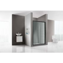 Acquavit - Porte De Douche Coulissante Noire Mat L.160 X H.190 X Ep.0,05 Cm Kailin