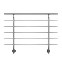 Sogem - Garde Corps Intérieur Et Extérieur Inox 304 Long.1,5m Argent Fixation Au Mur, En Kit