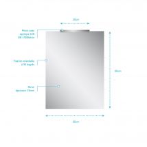 Aurlane - Miroir Avec Led Réglette 80 X 60 Cm Atos