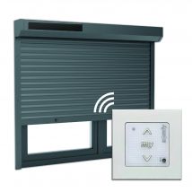 Protecta - Volet Roulant Solaire Aluminium Gris 135x120 Cm