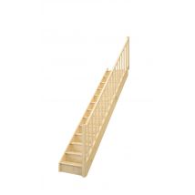 Escalier Sapin Droit Rampe Fuseaux À Droite Avec Contre-marches - Gimm