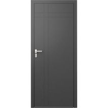 Jose Moret - Porte D'entrée Aluminium Gris Poussant Droit H.215 X L.90 Cm Avila Plus