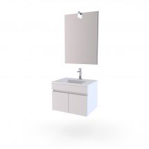 Aurlane - Caisson Suspendu De Salle De Bain Avec Portes Blanc L.79 X H.44 X P.45 Cm Ready