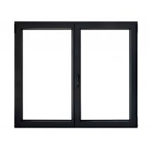 Vicente Vila - Fenêtre Aluminium H.105 X L.120 Cm Ouvrant À La Française 2 Vantaux Gris