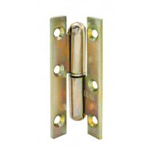Paumelle Acier Zingué Bichromaté Gauche Bout Carré 140 X 55 Mm - Chainey