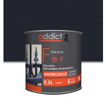 Peinture Fer Antirouille Glycéro Int/ext Brillant Gris Anthracite 0.5 L - Addict