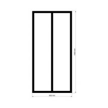 Kit'atelier - Verrière Atelier Aluminium Fixe, 2 Vitrages Inclus H.130 X L.63,20 Cm Noir Sablé